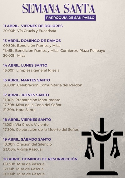 Horarios Semana Santa 2025