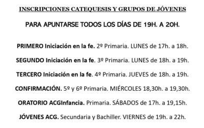 Ya te puedes apuntar a la catequesis en nuestra parroquia